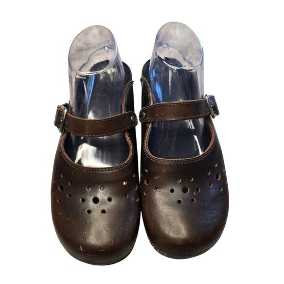 Dansko Shoes Womens 40 Mary Jane Mule Clogs Comfort Work Buckle Strap Leather - Picture 1 of 12
